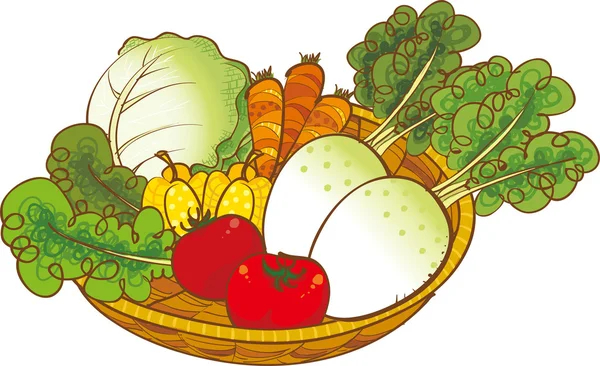 木制板上蔬菜 — 图库矢量图片