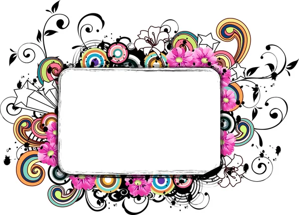 Floral background with frame — Stock Vector