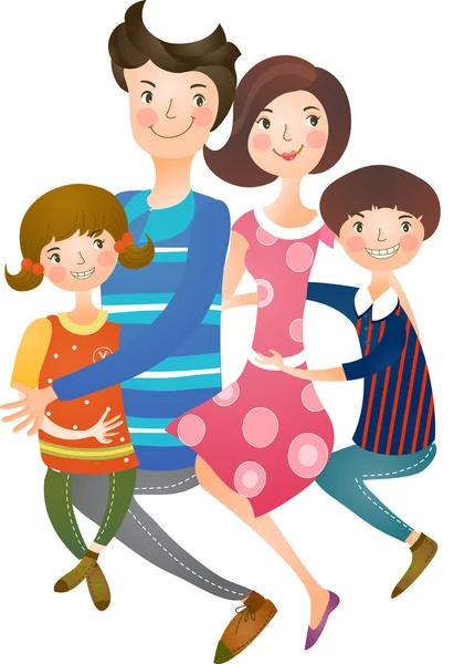 Lykkelig familie – stockvektor