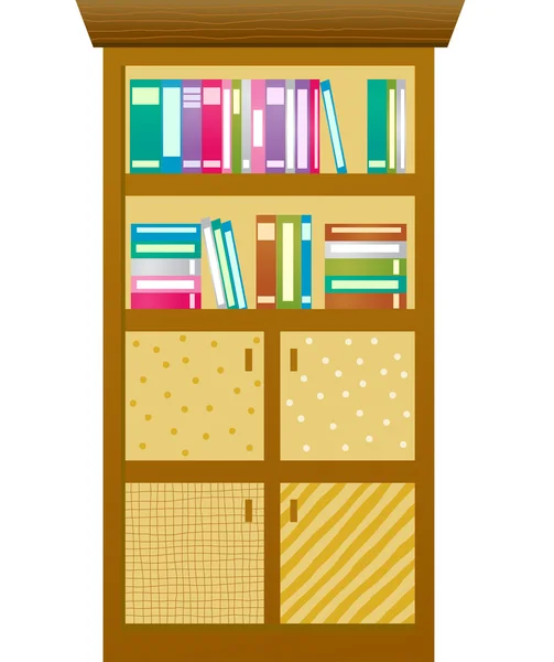 Books on the shelves — Stock Vector