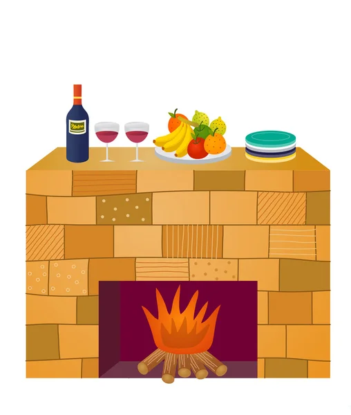 Fireplace — Stock Vector