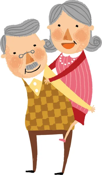 Happy old couple Vector Graphics