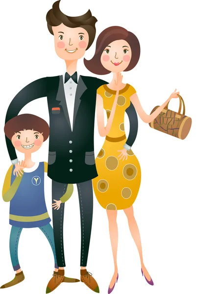 Щаслива родина Стокова Ілюстрація