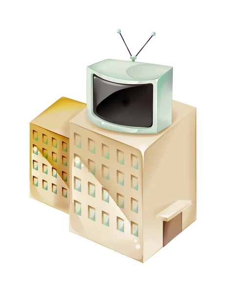 TV on building — Stock Vector