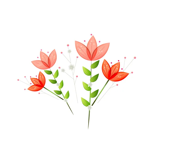 Flores rojas — Vector de stock