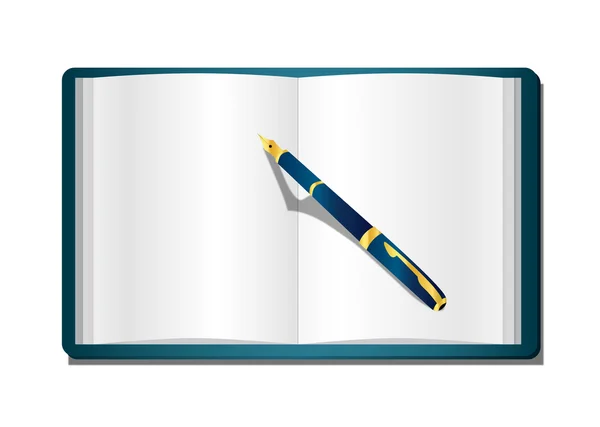 Notizbuch mit Stift — Stockvektor