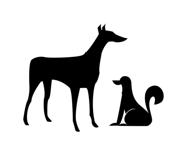 Zwei Hunde — Stockvektor