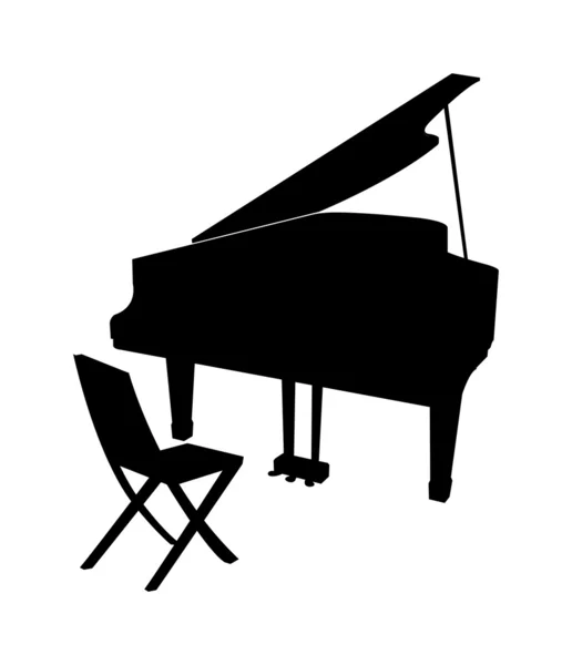 Piano con silla — Vector de stock