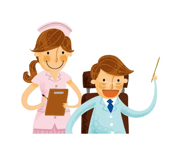 Doctor with nurse — Stock Vector