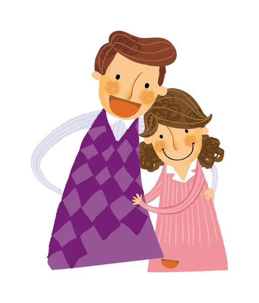 Padre y dauther — Vector de stock