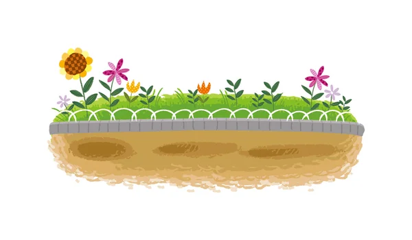 Fleurs dans le champ — Image vectorielle