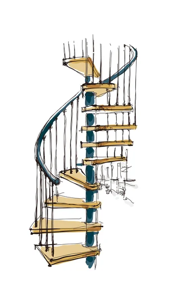 Escaleras en la casa — Vector de stock
