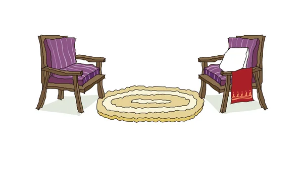 Stühle im Zimmer — Stockvektor