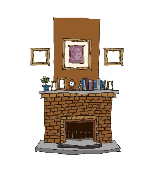 Hogar chimenea — Vector de stock