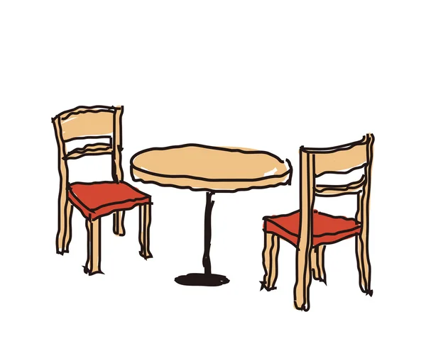 Tisch mit Stühlen — Stockvektor