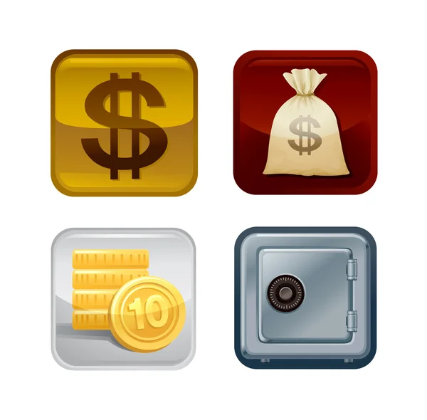 Bank pictogrammen — Stockvector