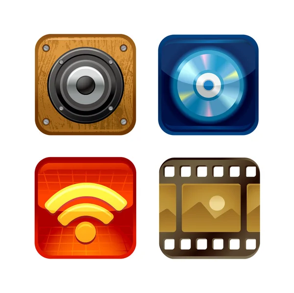 Audio and video icons — Stock Vector