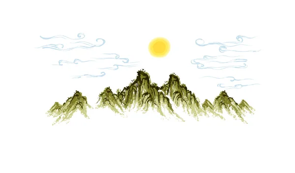 Sol i bergen — Stock vektor