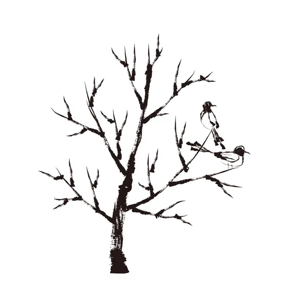 Birds on the tree — Stock Vector