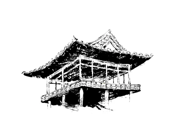 Aziatische huis — Stockvector