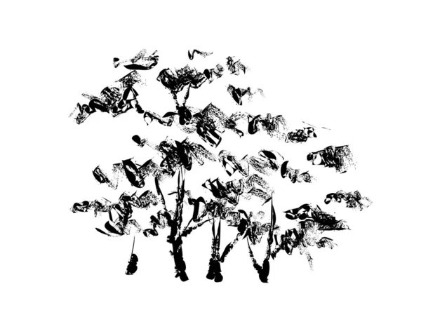 Arbres noirs et blancs — Image vectorielle