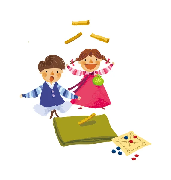 Funny Korean children — Stock Vector