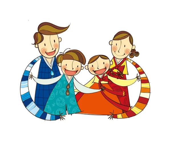 Щаслива родина Стокова Ілюстрація