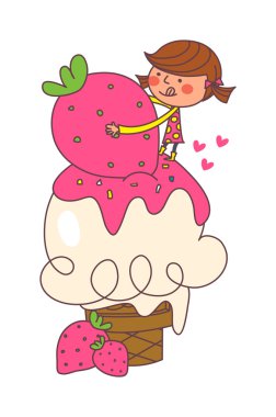 Dondurma yiyen kız.