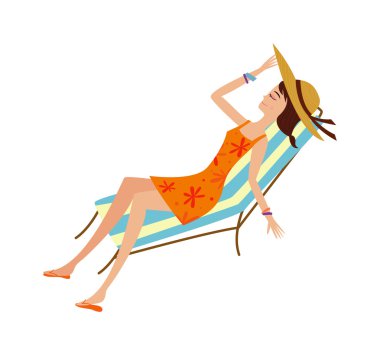 kız üzerinde güneş sunbathes