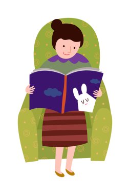 Kitap okuyan bir kadın.