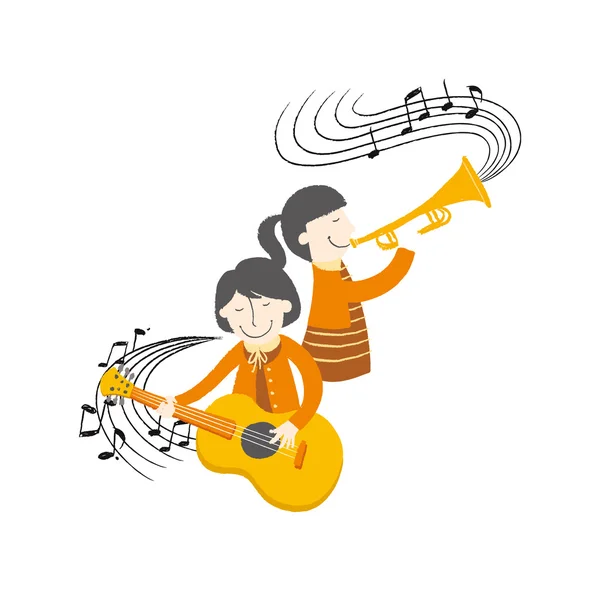 Banda de chicas — Vector de stock