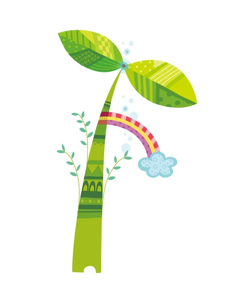 Yeşil bitki — Stok Vektör