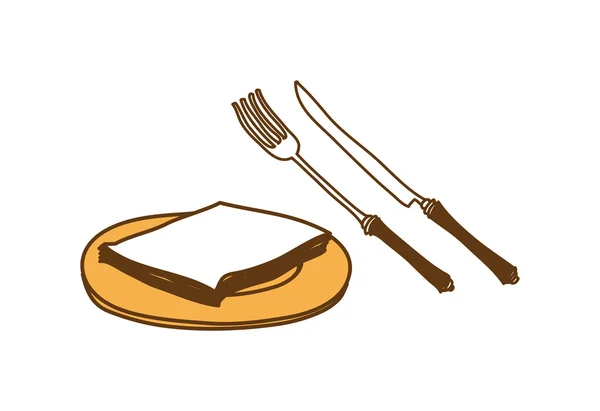 Хлеб на тарелке — стоковый вектор