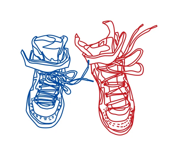 Twee sneakers — Stockvector