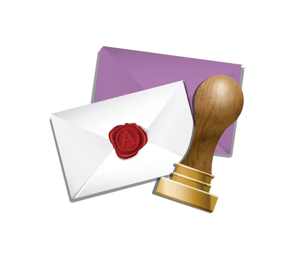Lettres avec un timbre — Image vectorielle