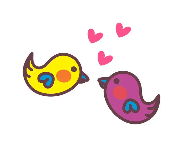 Aves enamoradas — Vector de stock