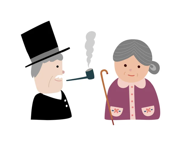 Vieux couple — Image vectorielle