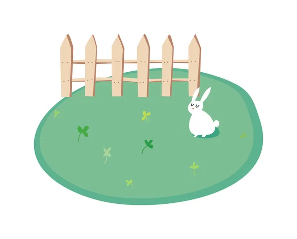 Rabbit on the garden — Stock Vector