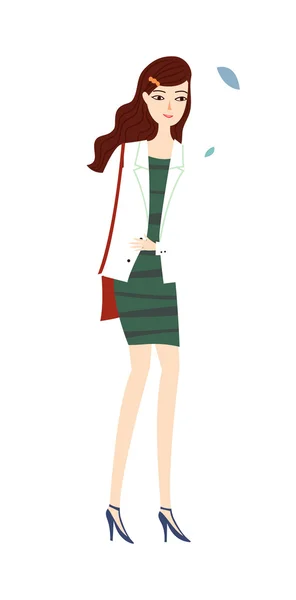 Morena chica — Vector de stock