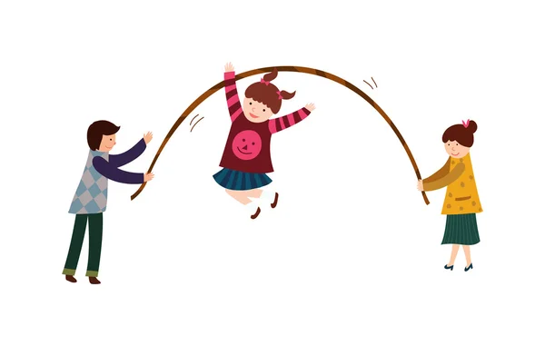 Chica saltar cuerda — Archivo Imágenes Vectoriales