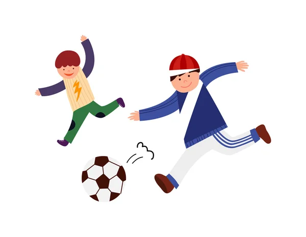 Boys playing football — Stock Vector