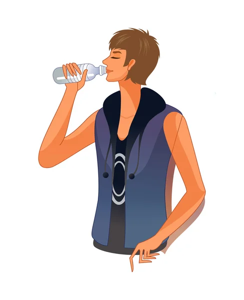 Man drinking water — Stock Vector