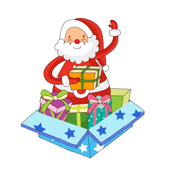 Papai Noel com presentes — Vetor de Stock