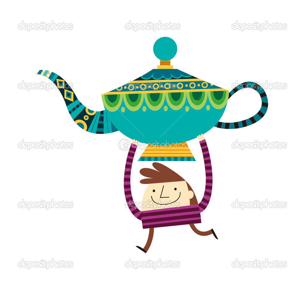 Boy holding Aladdin's lamp