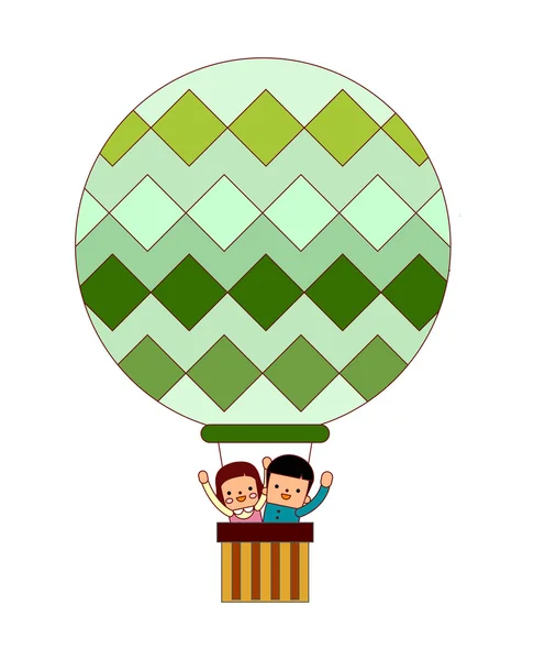 People in a balloon — Stock Vector