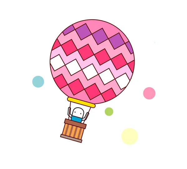 Man in ballon — Stockvector