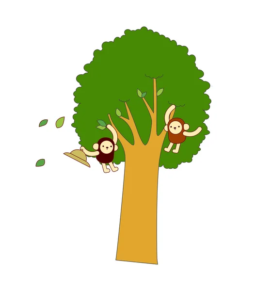 Apa på träd — Stock vektor