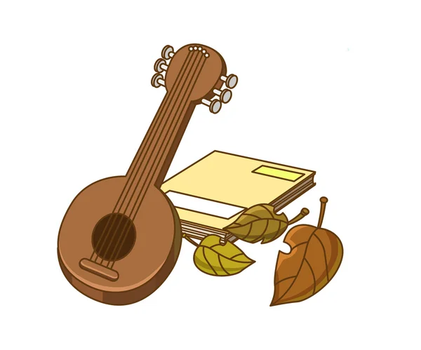 Chitarra con notebook — Vettoriale Stock