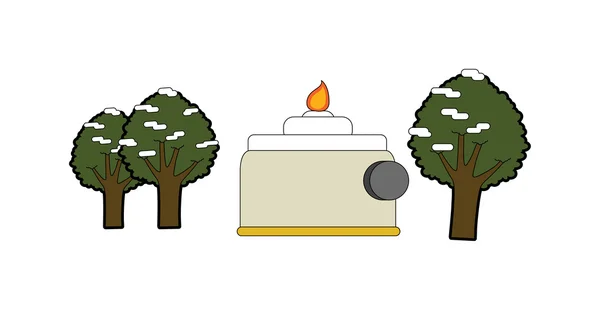 Encendedor en el bosque — Vector de stock