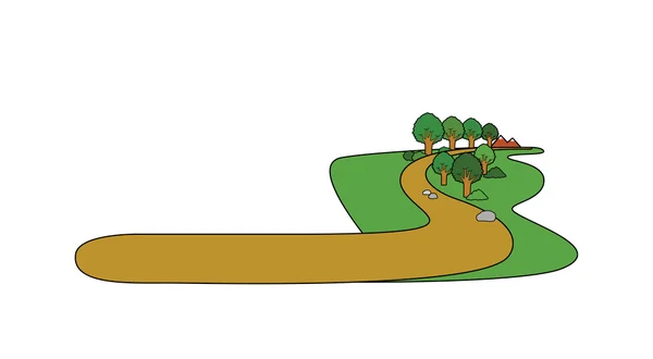 Estrada na floresta —  Vetores de Stock